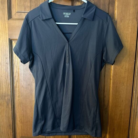 Women’s Ogio Grey Collared Short Sleeve Golf Shirt Medium - Picture 1 of 6